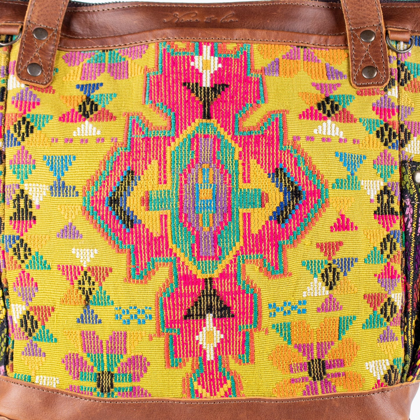 THE MEDIUM PERFECT BAG - OOAK HUIPIL - CAFE - NO. 16665