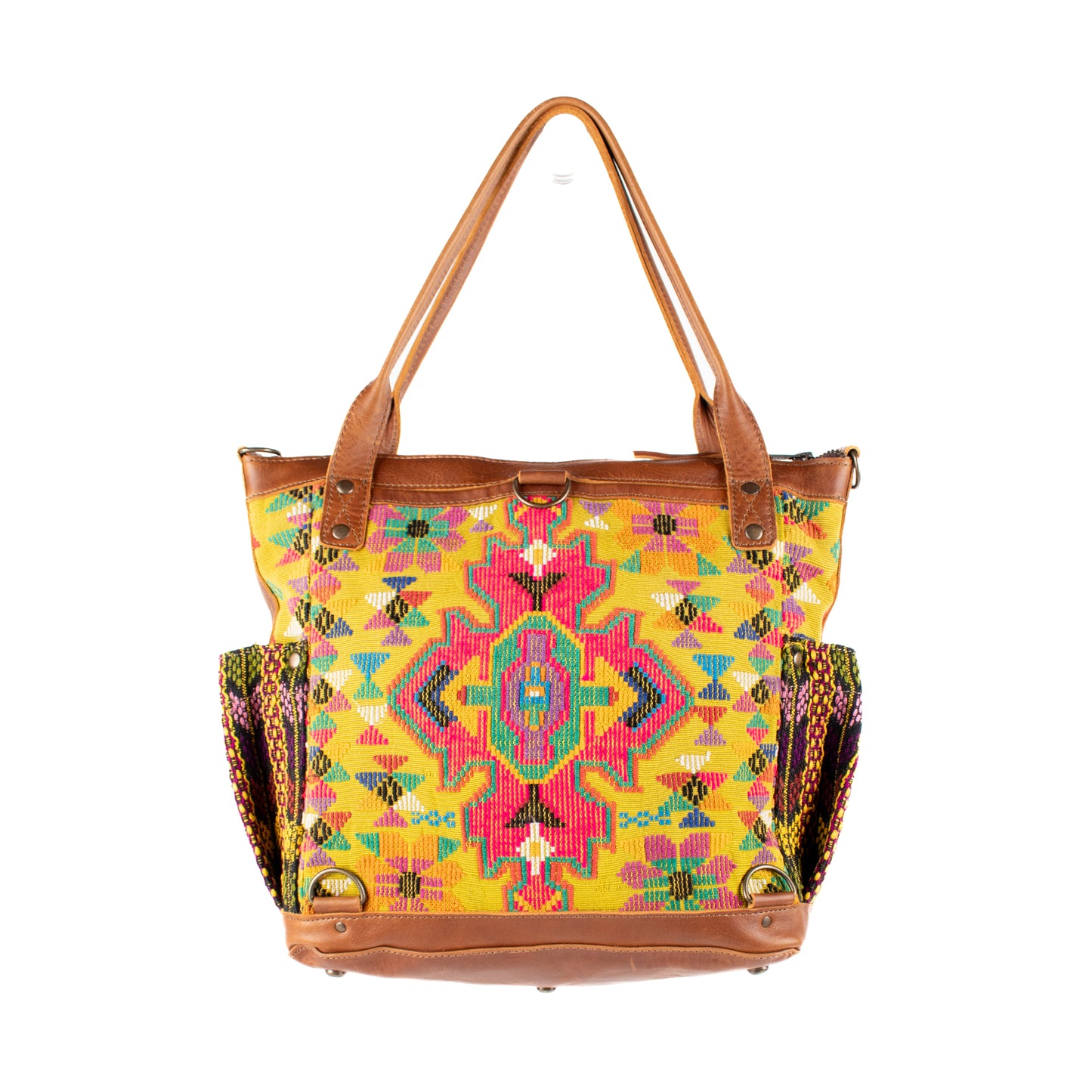 THE MEDIUM PERFECT BAG - OOAK HUIPIL - CAFE - NO. 16665