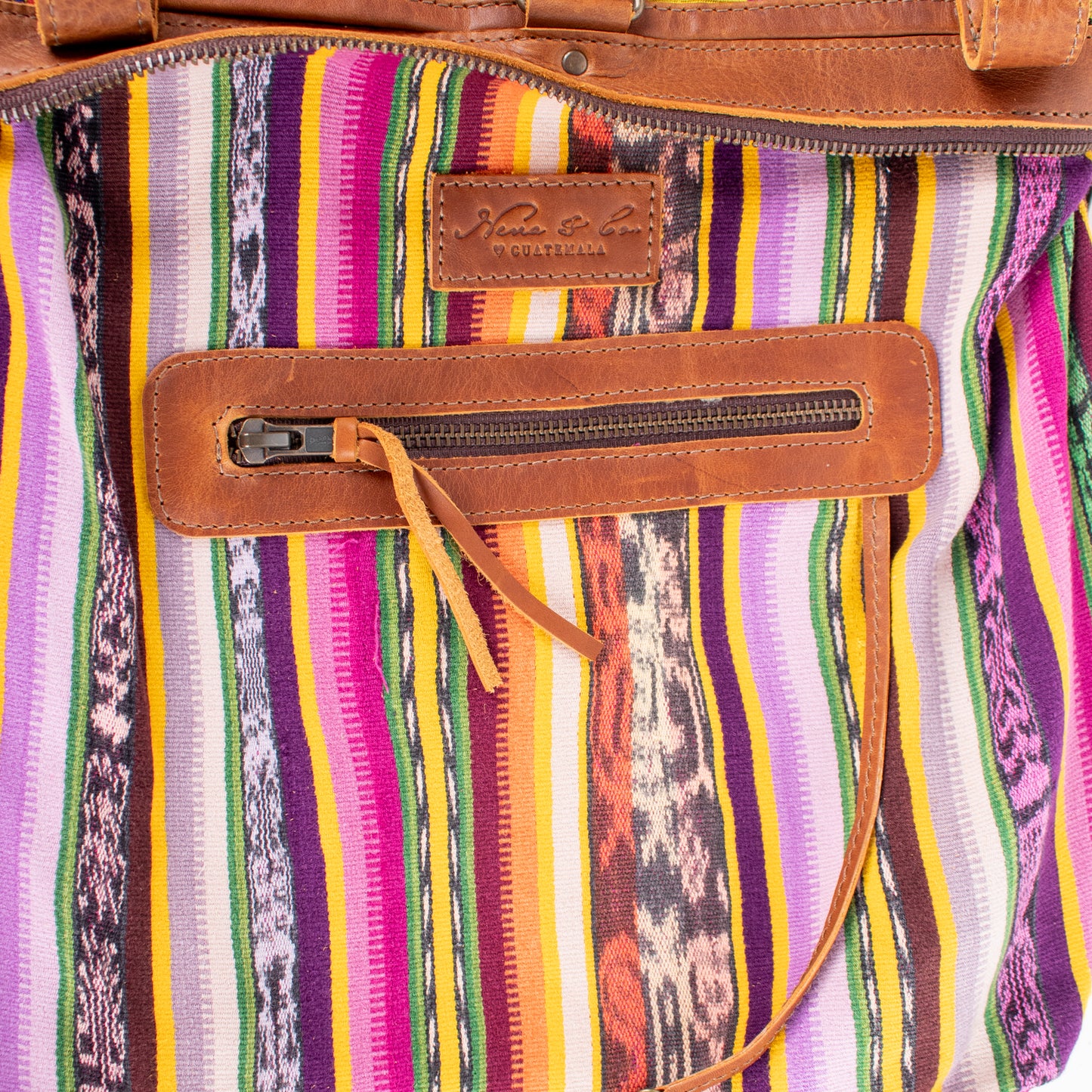 THE MEDIUM PERFECT BAG - OOAK HUIPIL - CAFE - NO. 16665