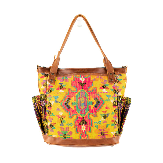 THE MEDIUM PERFECT BAG - OOAK HUIPIL - CAFE - NO. 16665