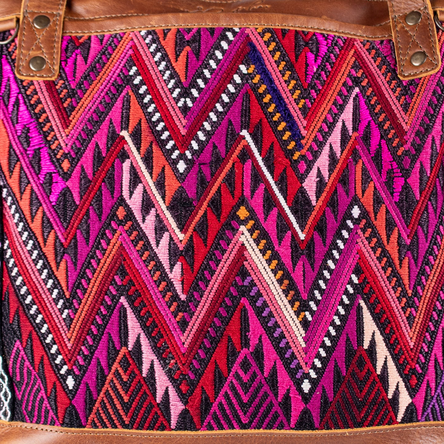 THE MEDIUM PERFECT BAG - OOAK HUIPIL - CAFE - NO. 16666