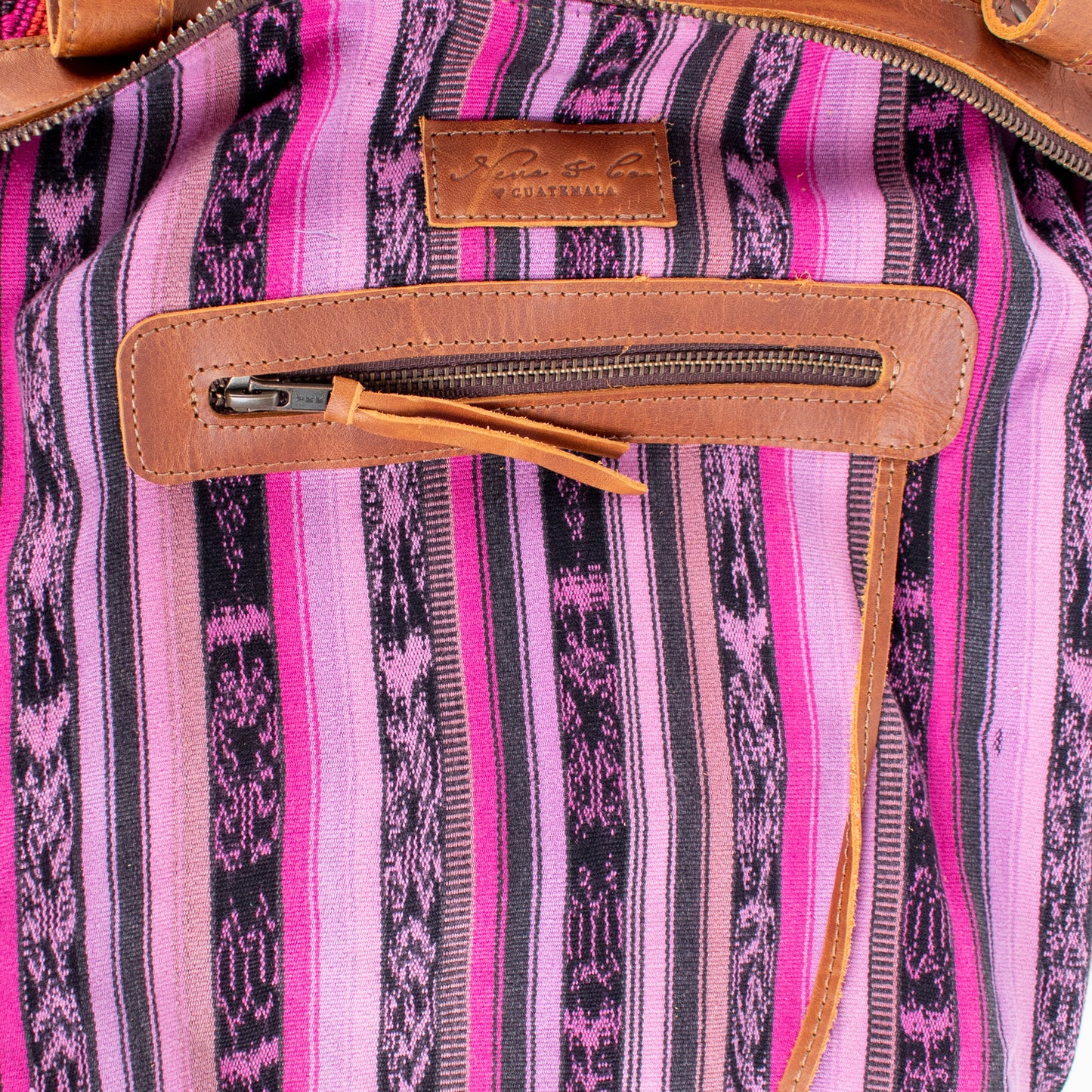 THE MEDIUM PERFECT BAG - OOAK HUIPIL - CAFE - NO. 16666