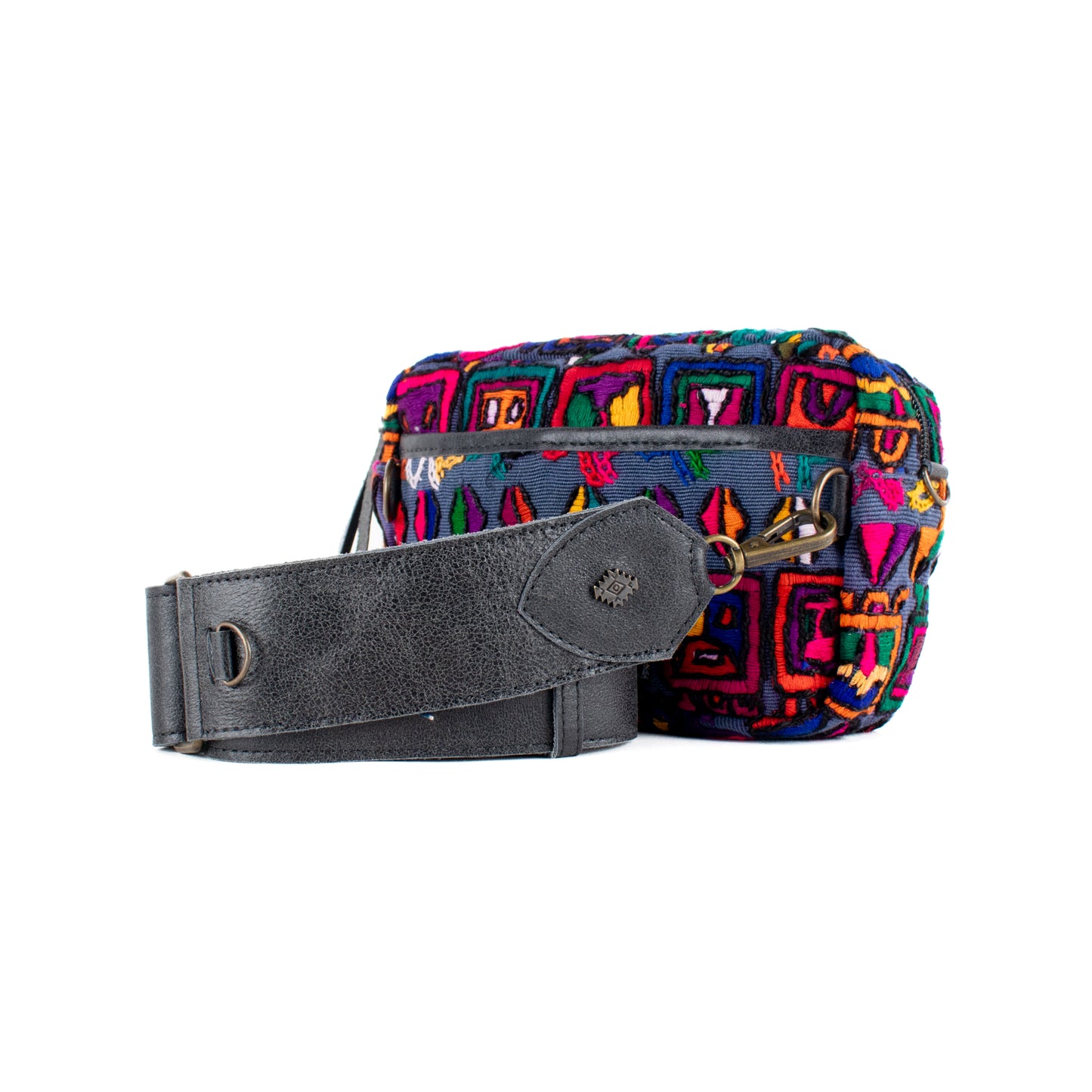 WANDER CROSSBODY BAG + STRAP SET - OOAK HUIPIL - GRAPHITE - NO. 16751