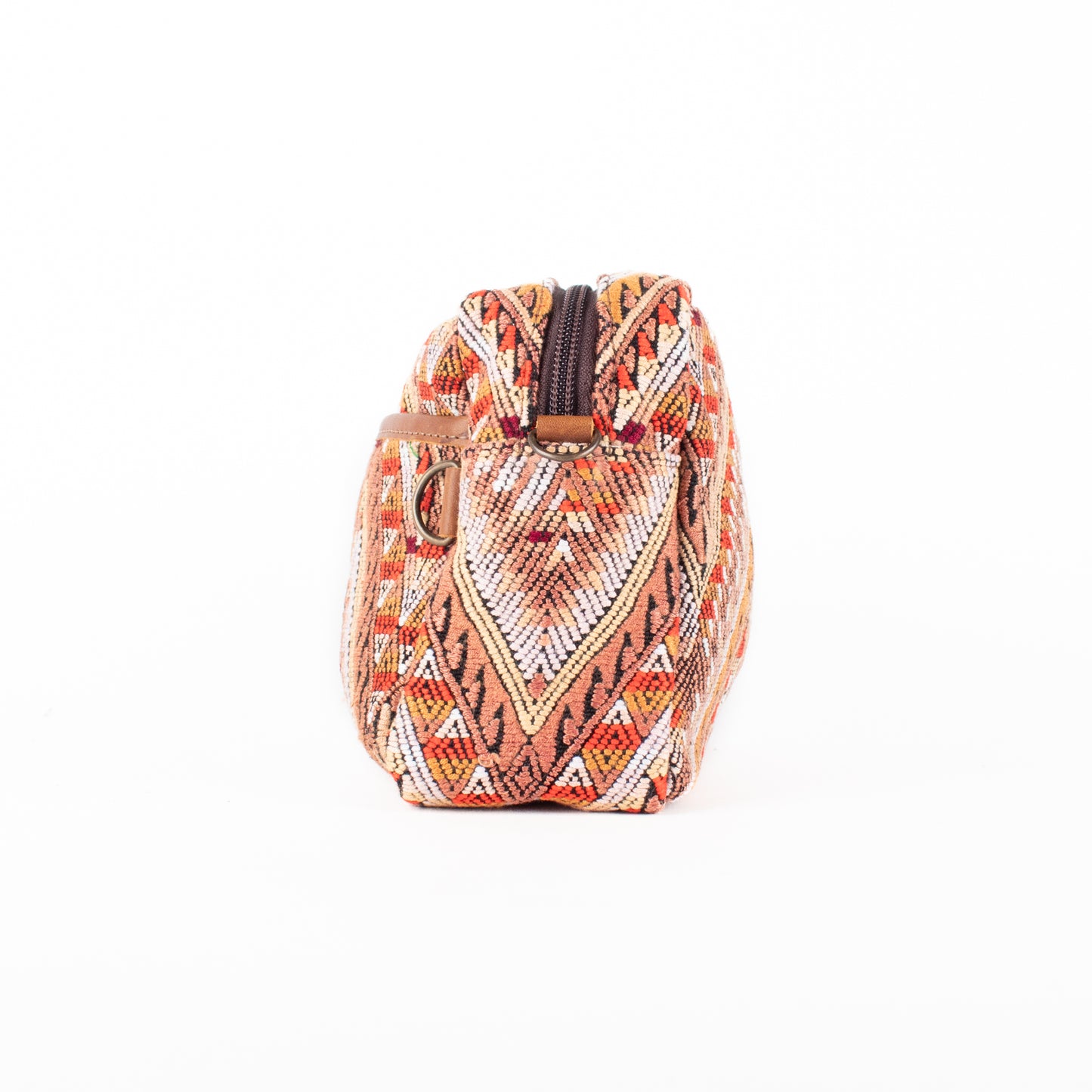 LARGE WANDER BAG + STRAP SET - OOAK HUIPIL - CAFE - NO. 16773