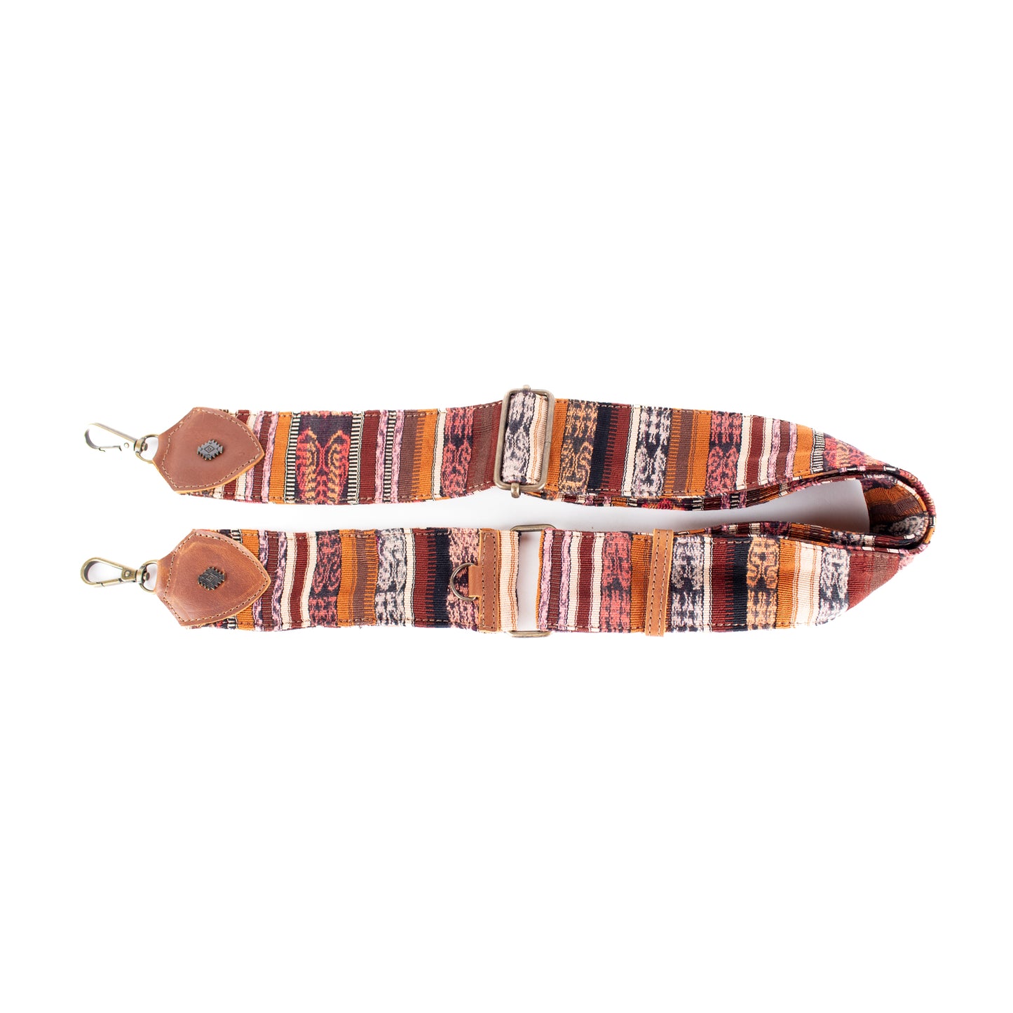 LARGE WANDER BAG + STRAP SET - OOAK HUIPIL - CAFE - NO. 16773