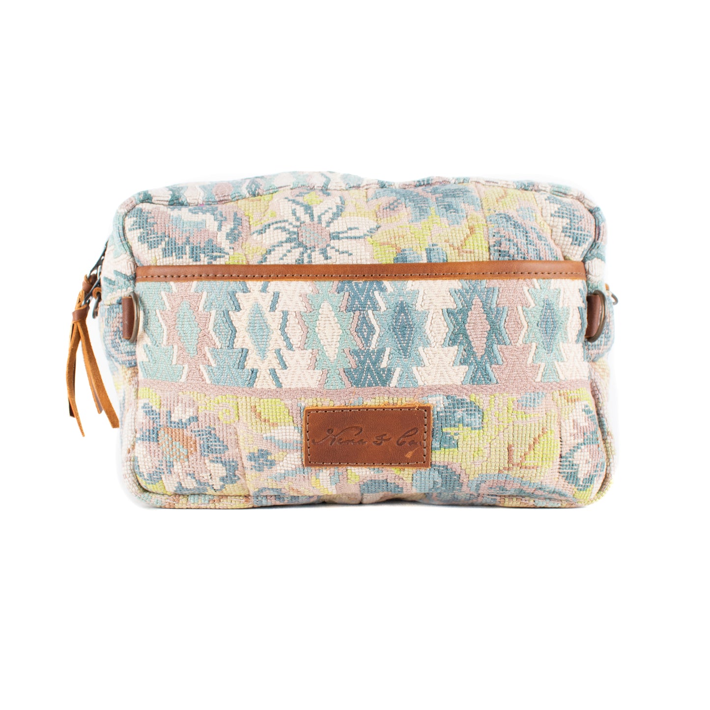 LARGE WANDER BAG + STRAP SET - OOAK HUIPIL - CAFE - NO. 16774