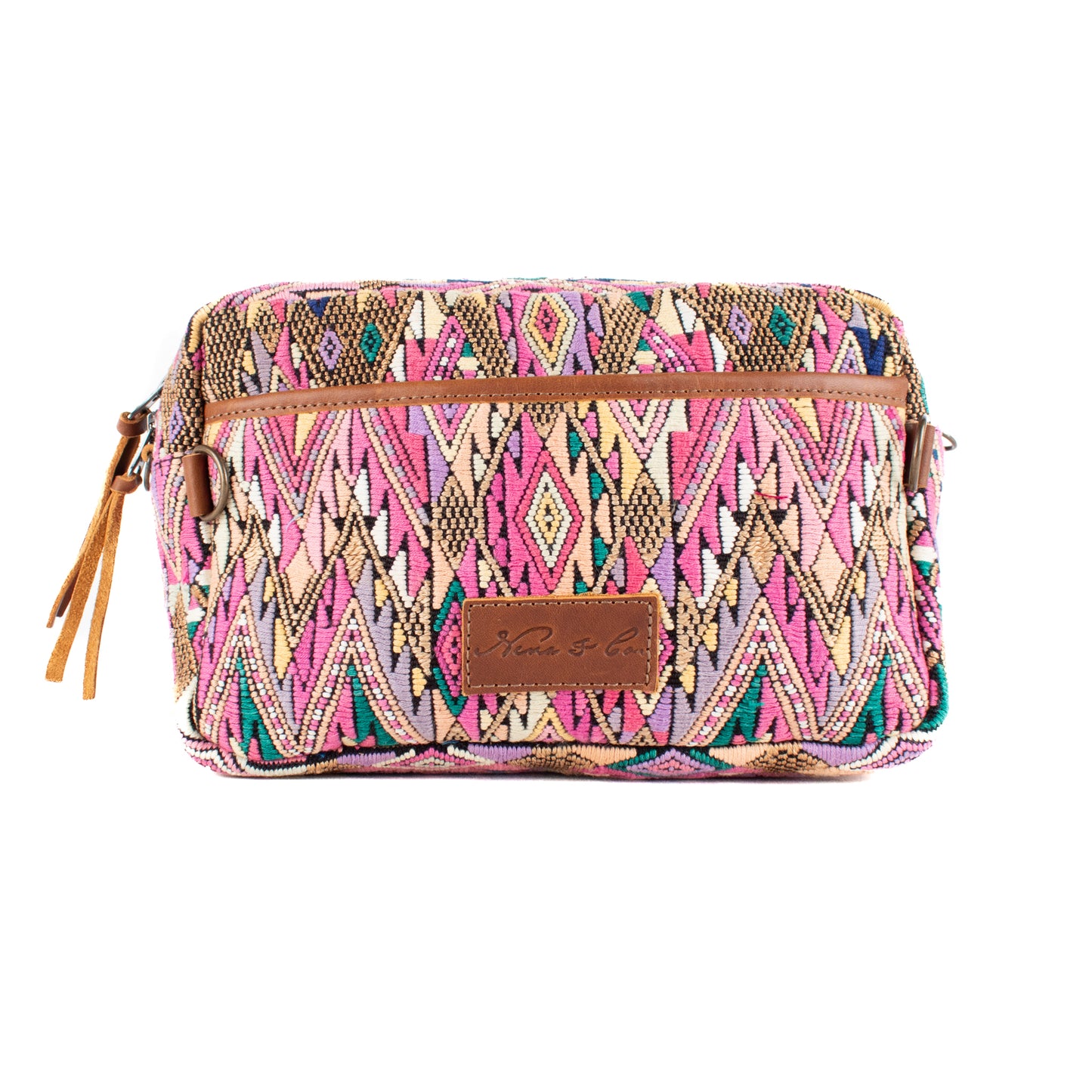 LARGE WANDER BAG + STRAP SET - OOAK HUIPIL - CAFE - NO. 16780