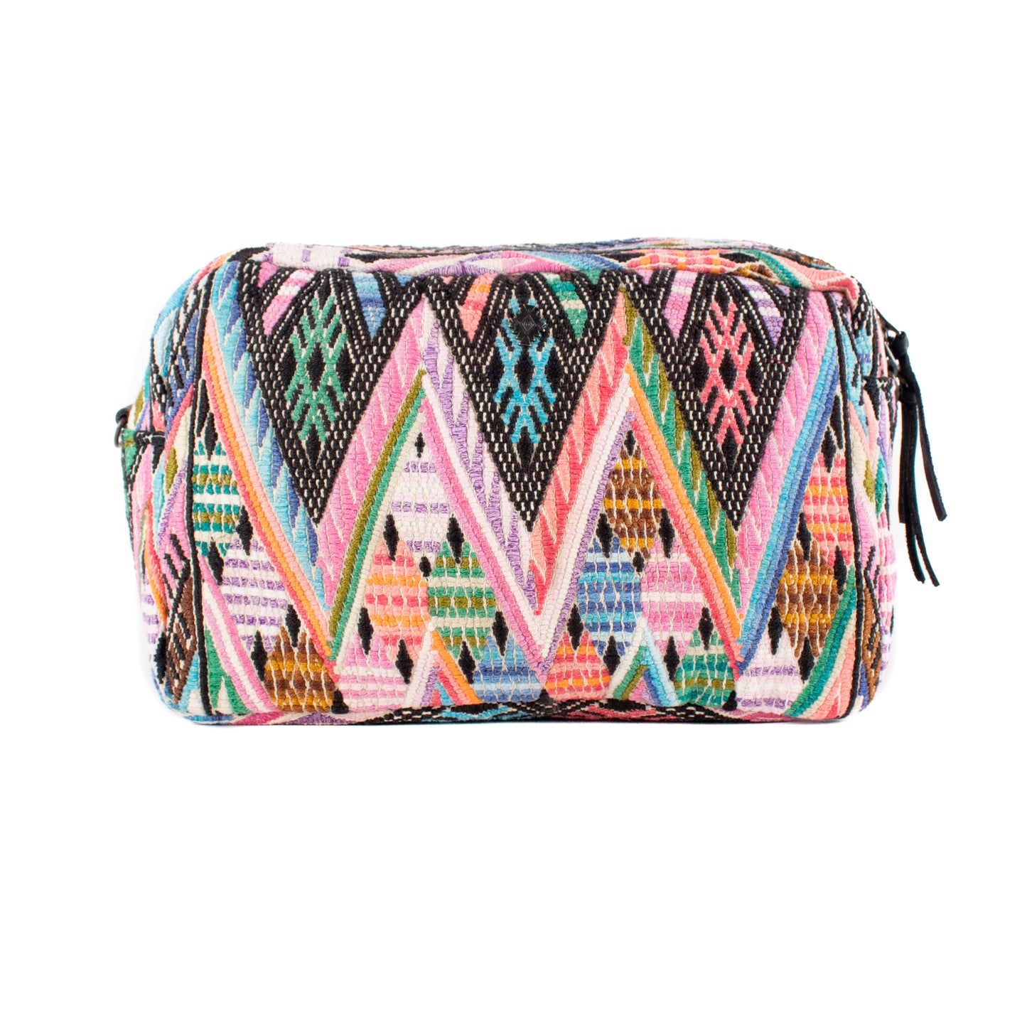LARGE WANDER BAG + STRAP SET - OOAK HUIPIL - BLACK - NO. 16787