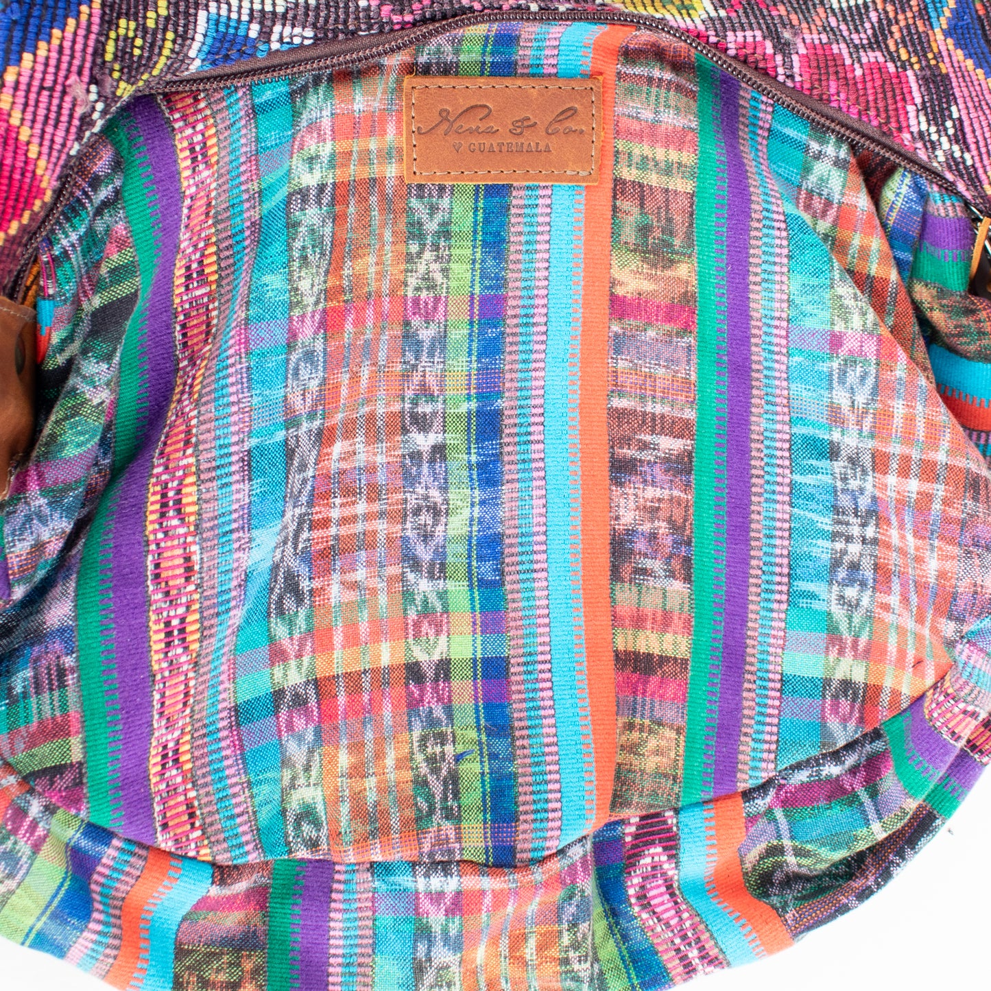 LARGE BOHO SADDLE BAG - OOAK HUIPIL - CAFE - NO. 16982