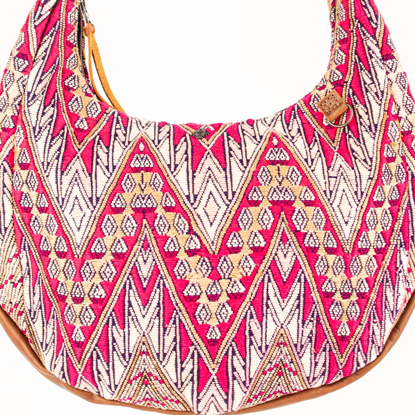 LARGE BOHO SADDLE BAG - OOAK HUIPIL - CAFE - NO. 16983