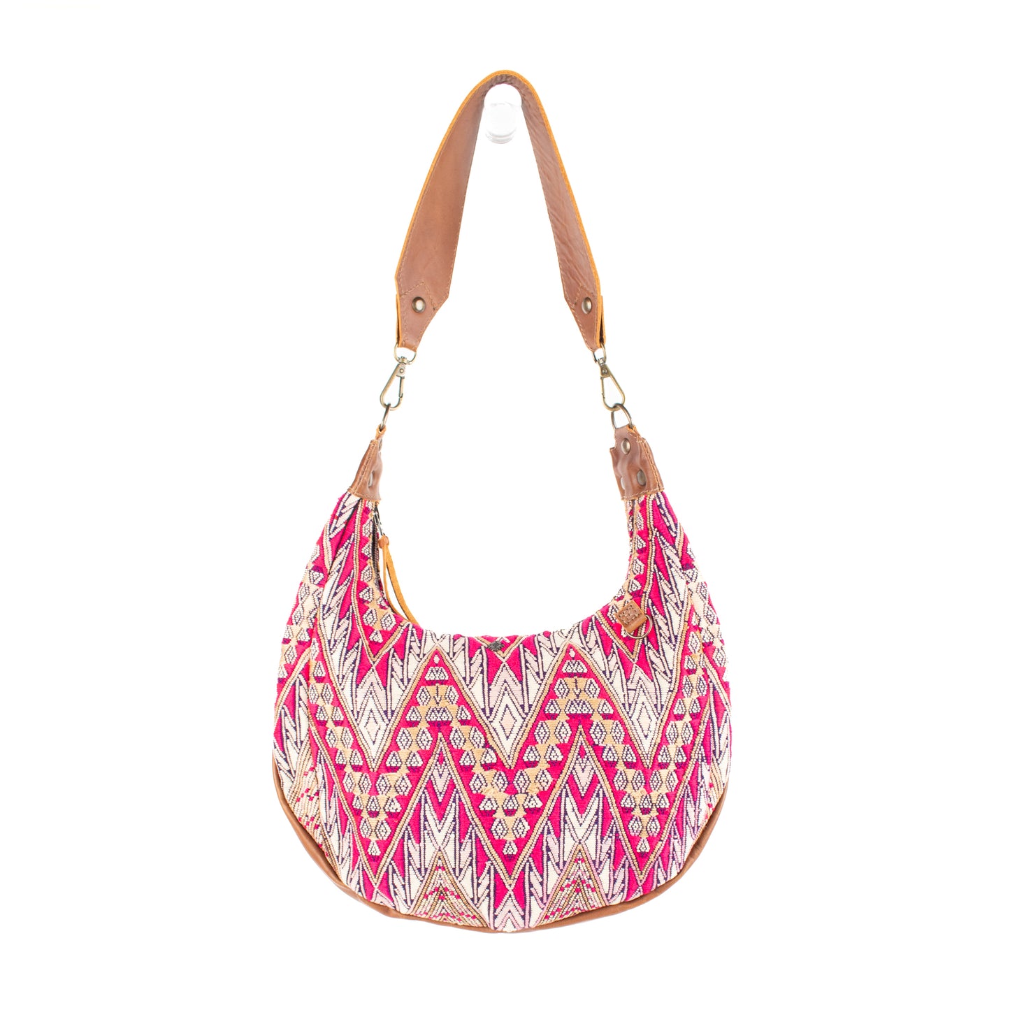 LARGE BOHO SADDLE BAG - OOAK HUIPIL - CAFE - NO. 16983