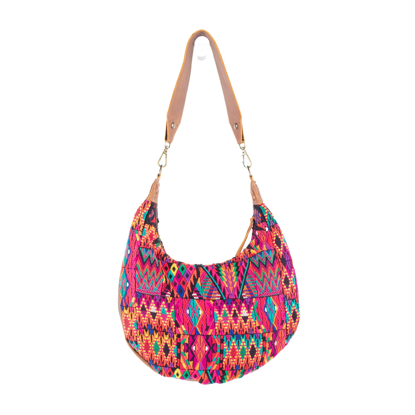 LARGE BOHO SADDLE BAG - OOAK HUIPIL - CAFE - NO. 16984