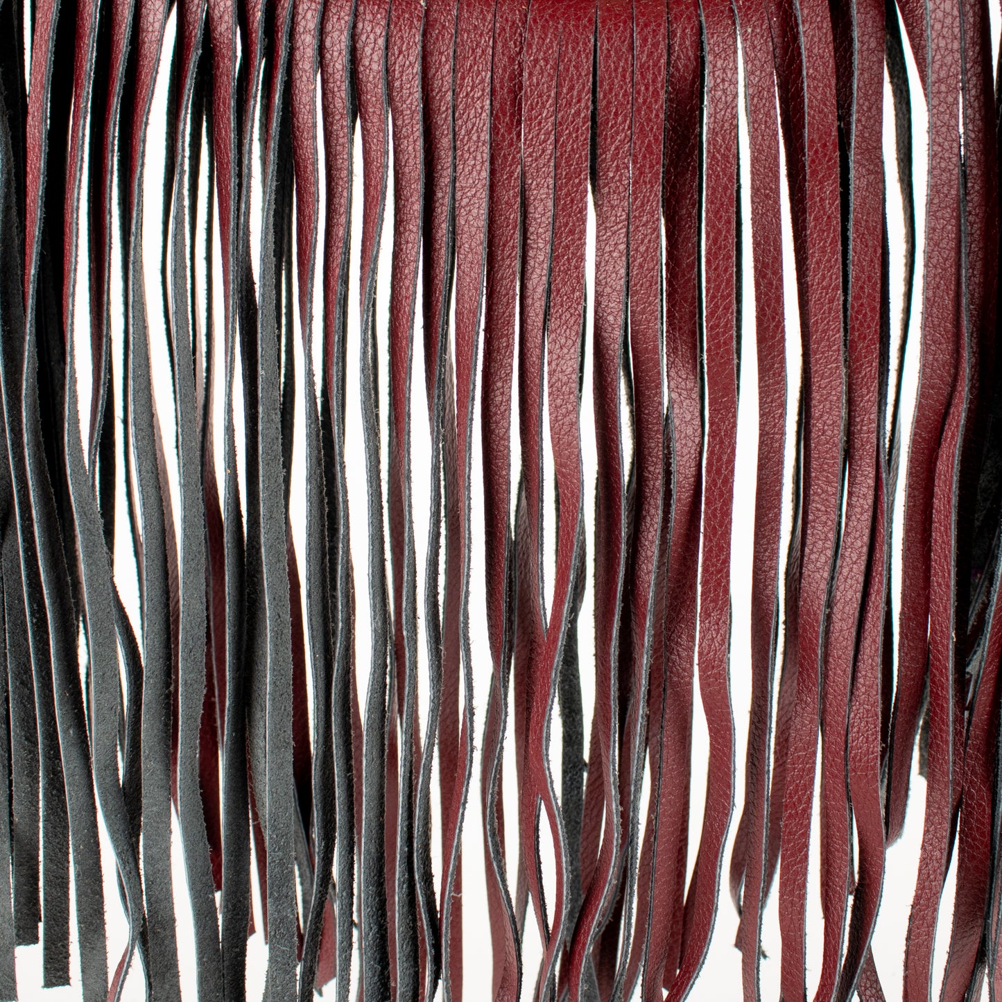 SMALL BOHO FRINGE SADDLE BAG - OOAK HUIPIL - AMARANTH - NO. 17034