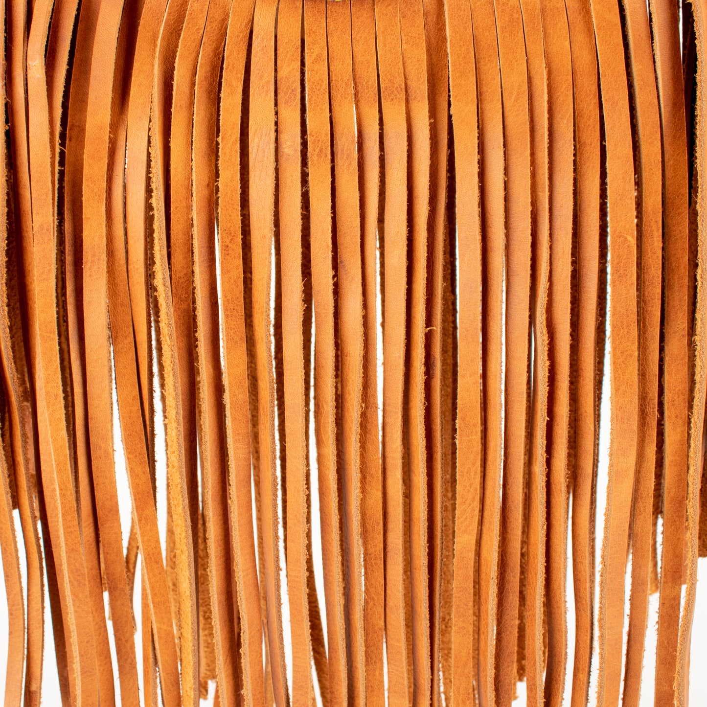 SMALL BOHO FRINGE SADDLE BAG - OOAK HUIPIL - BOURBON - NO. 17035