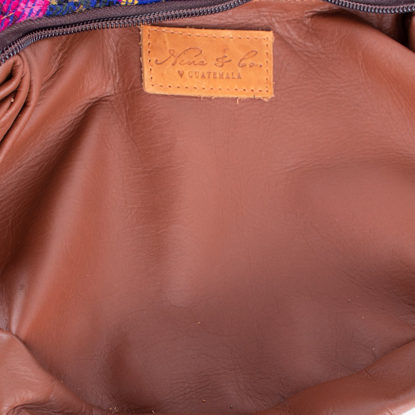 SMALL BOHO FRINGE SADDLE BAG - OOAK HUIPIL - BOURBON - NO. 17035