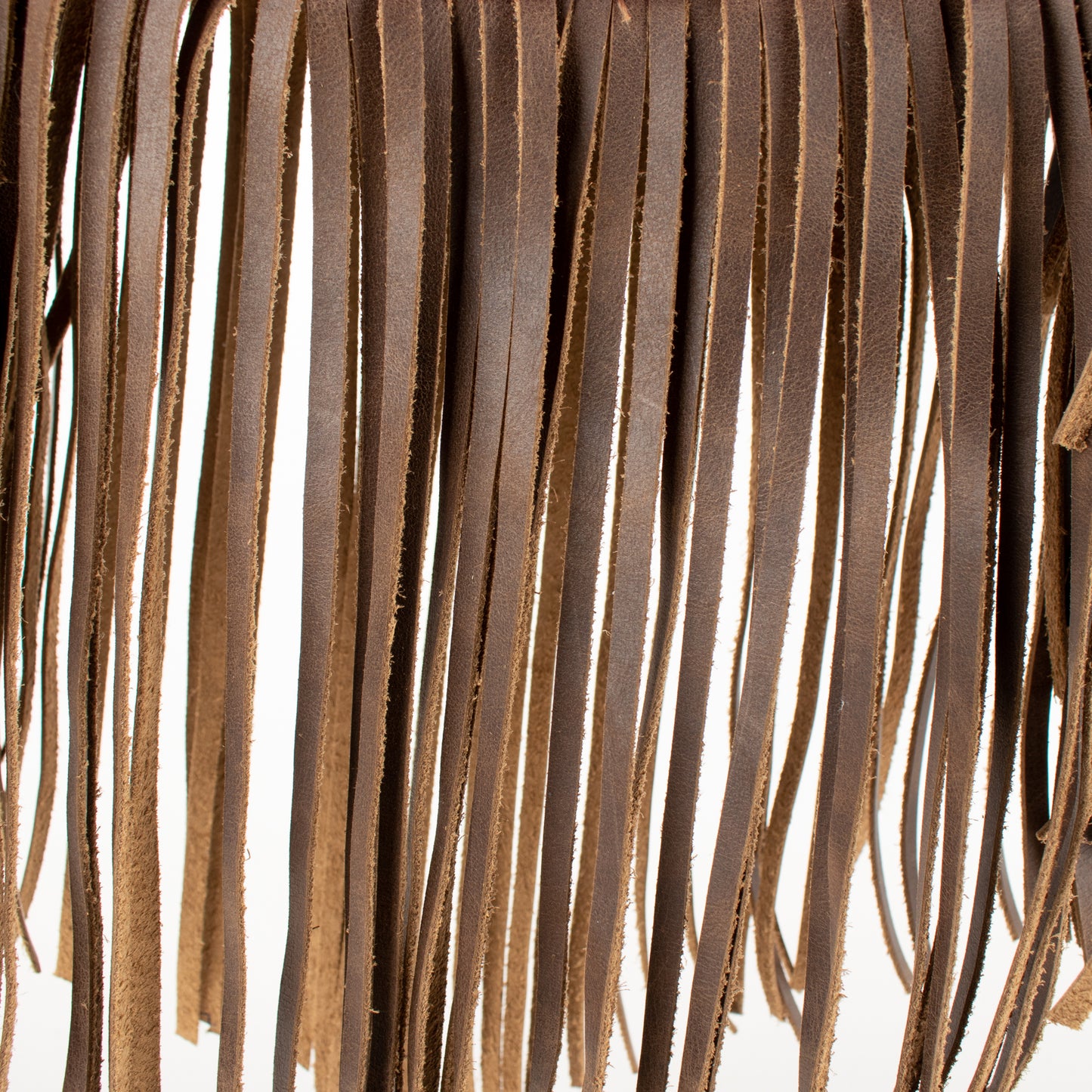 SMALL BOHO FRINGE SADDLE BAG - OOAK HUIPIL - FOSSIL - NO. 17036