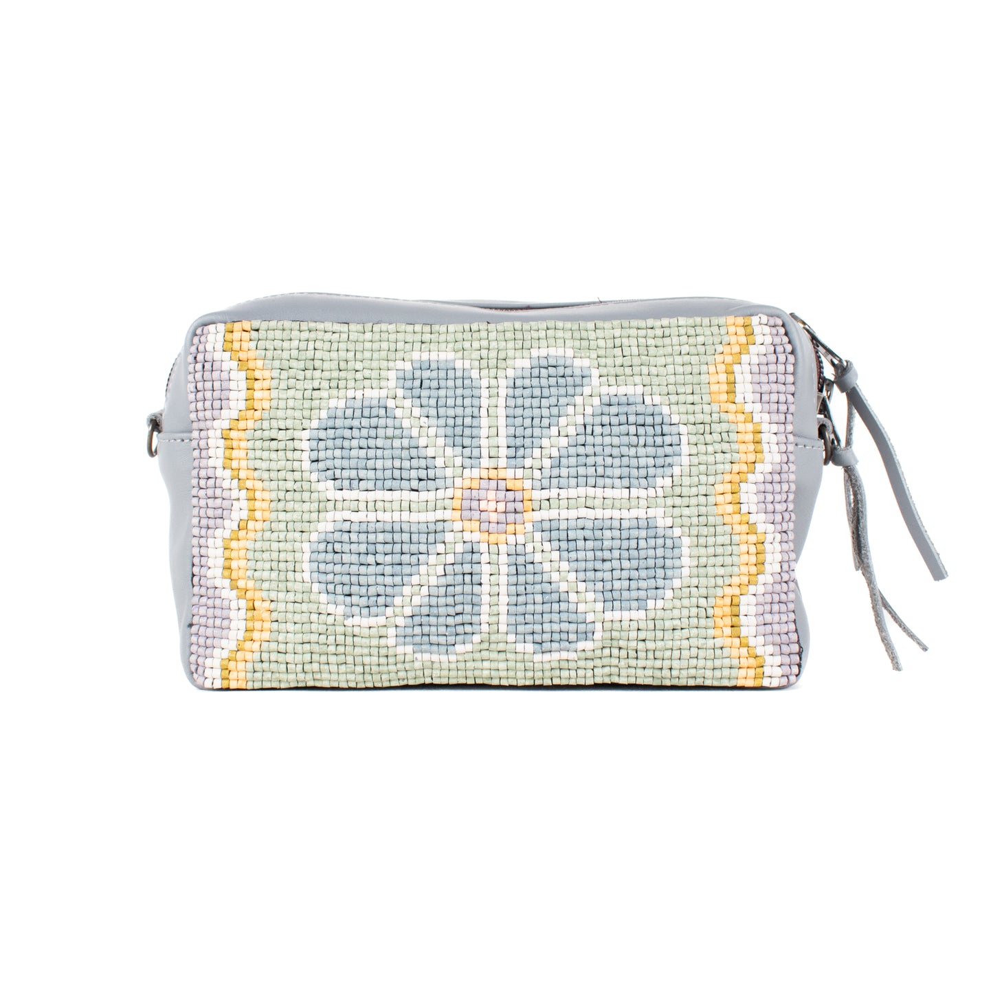 H&S WANDER CROSSBODY SET - OOAK BEADED PANEL - PATINUM - NO. 17082