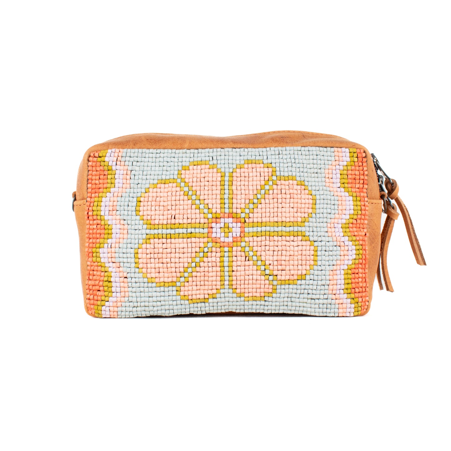 H&S WANDER CROSSBODY SET - OOAK BEADED PANEL - BOURBON - NO. 17083