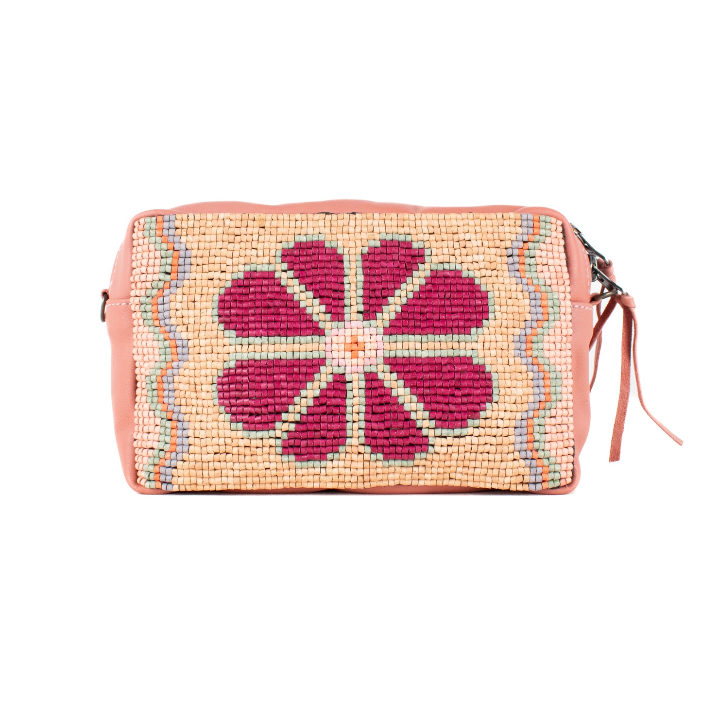 H&S WANDER CROSSBODY SET - OOAK BEADED PANEL - BLUSH - NO. 17084