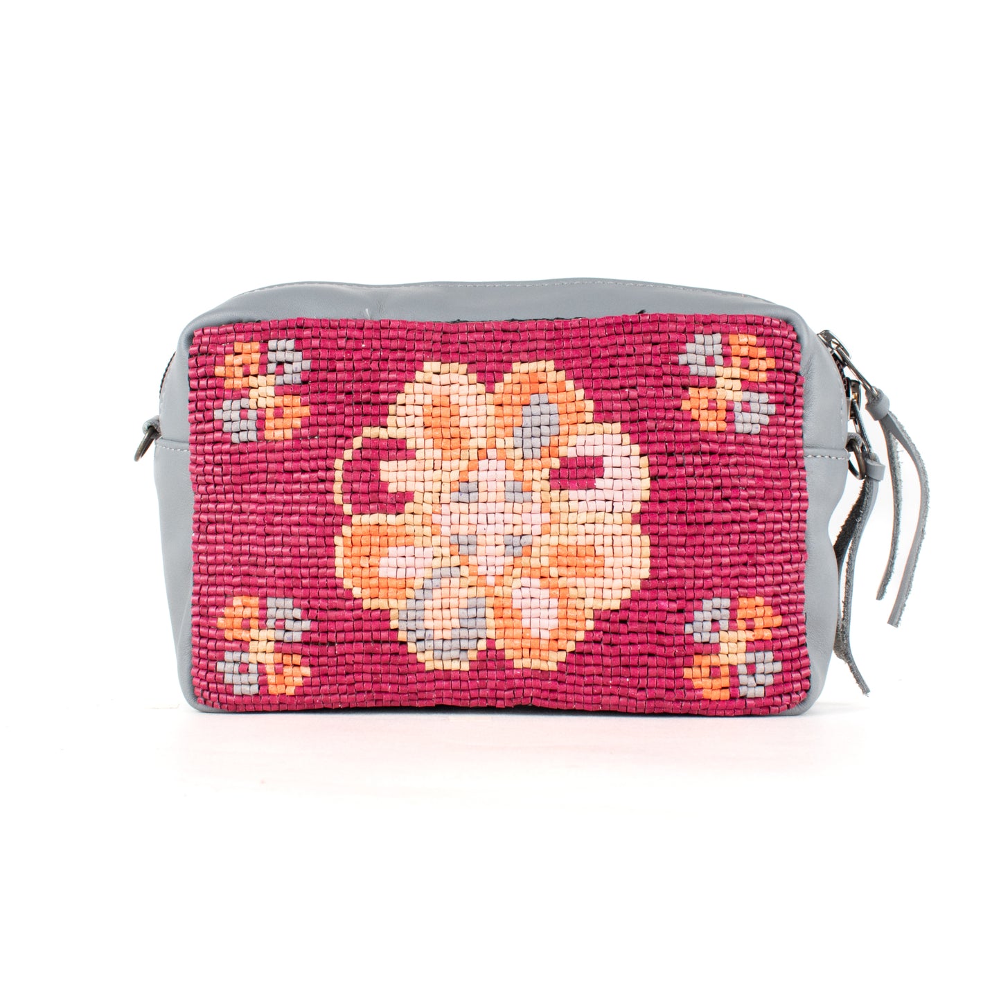H&S WANDER CROSSBODY SET - OOAK BEADED PANEL - PATINUM - NO. 17088