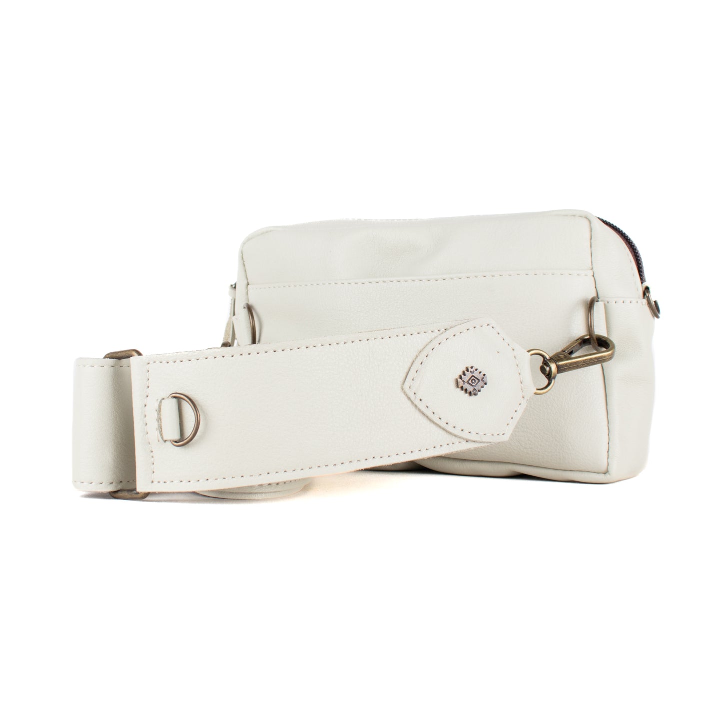 H&S WANDER CROSSBODY SET - OOAK BEADED PANEL - ALABASTER - NO. 17092