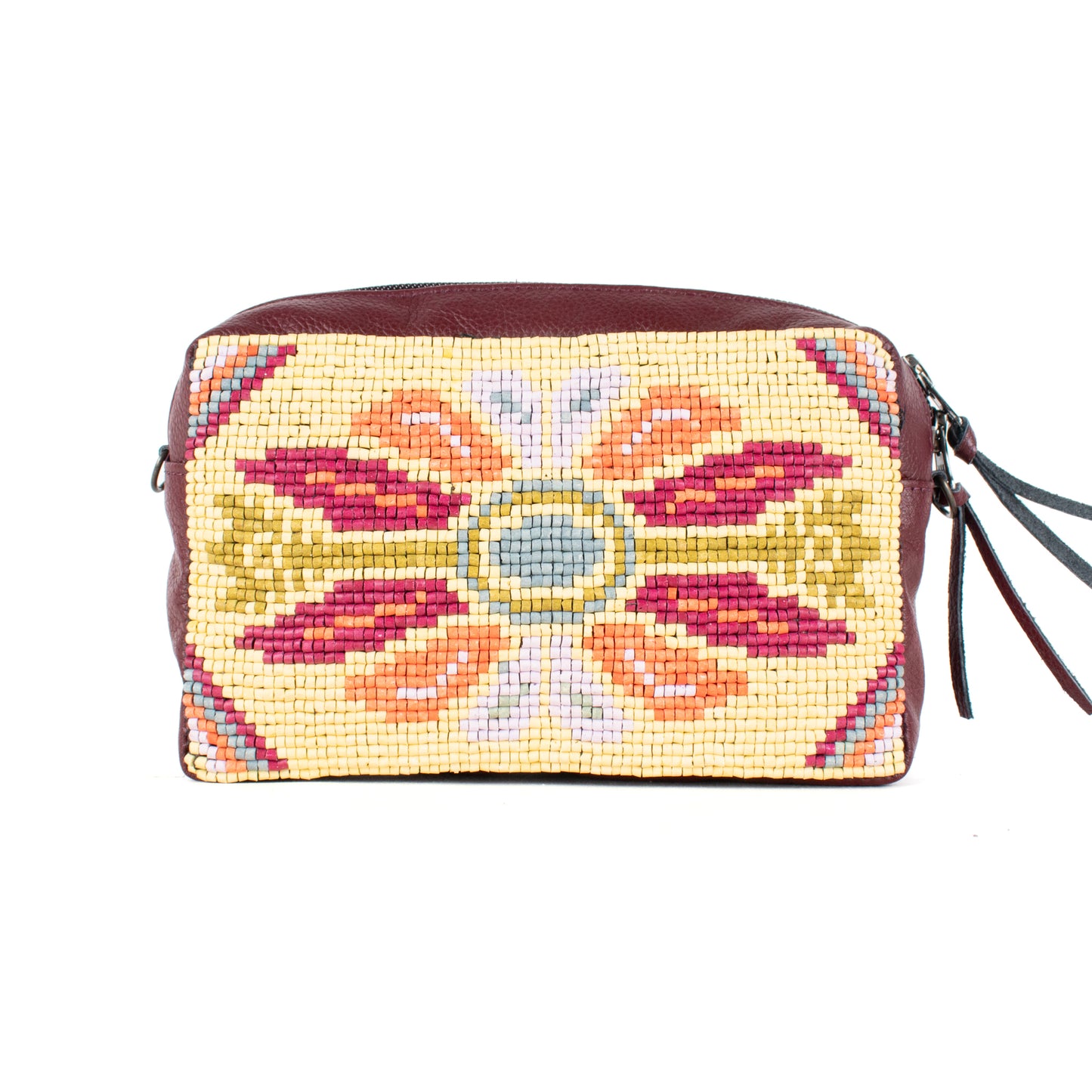 H&S WANDER CROSSBODY SET - OOAK BEADED PANEL - AMARANTH - NO. 17094