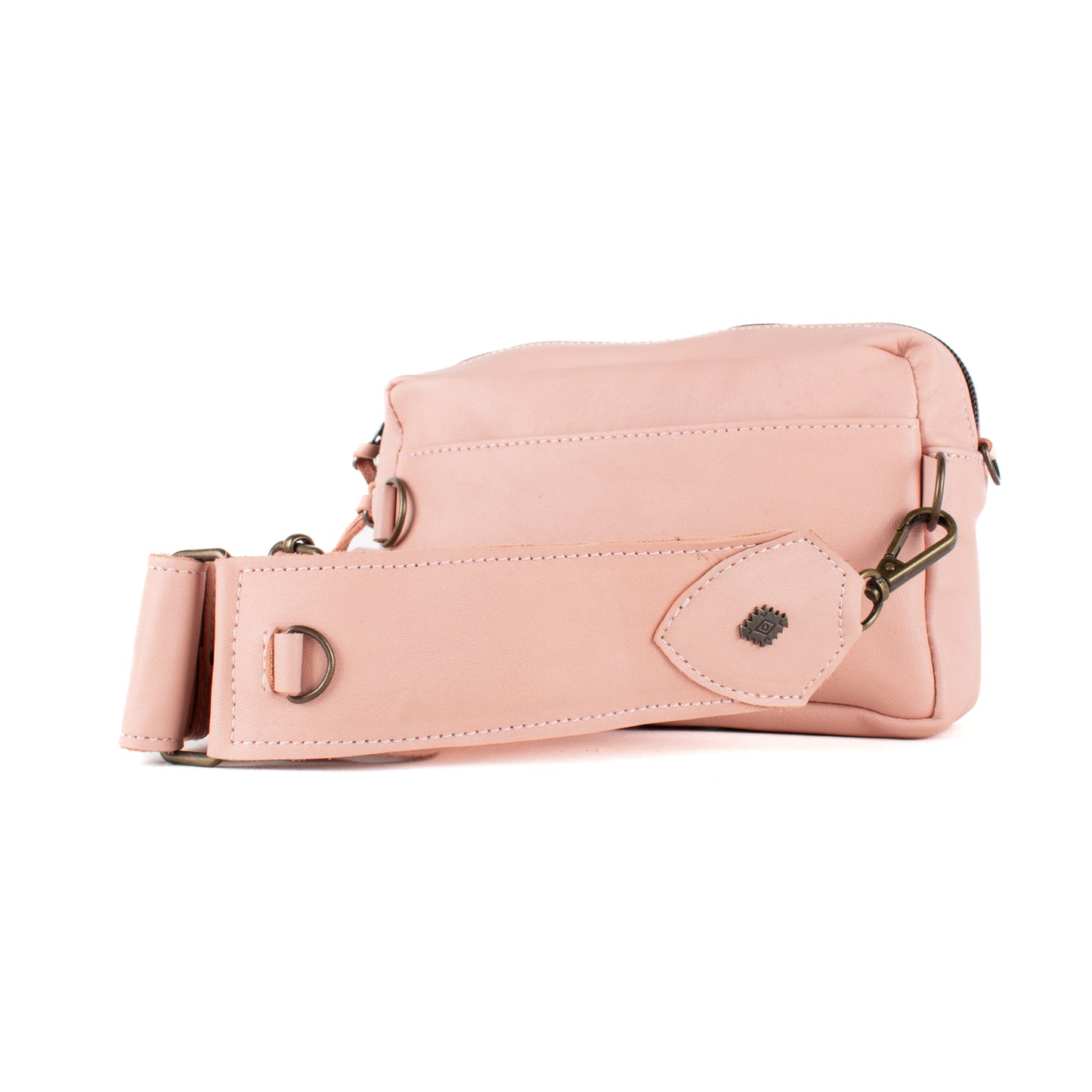 H&S WANDER CROSSBODY SET - OOAK BEADED PANEL - PEACH - NO. 17095