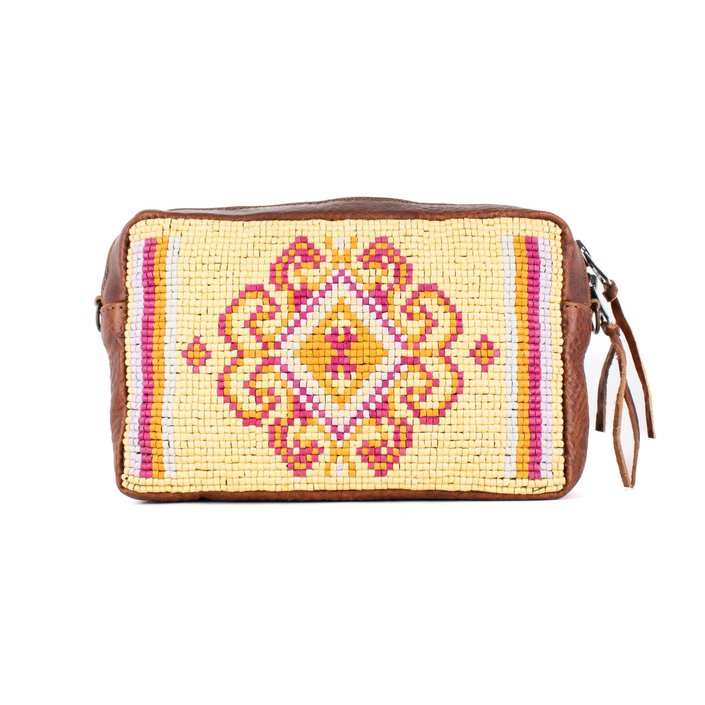 H&S WANDER CROSSBODY SET - OOAK BEADED PANEL - HONEY - NO. 17103