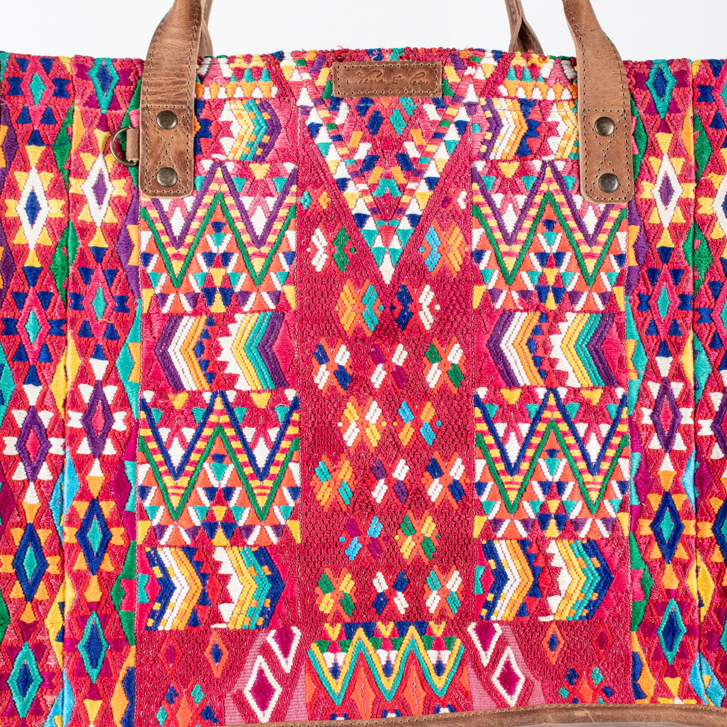 PERFECT TRAVEL TOTE - OOAK HUIPIL - FAWN - NO. 17189