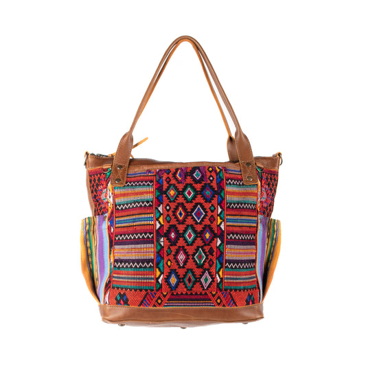 THE MEDIUM PERFECT BAG - OOAK HUIPIL - CAFE - NO. 17435