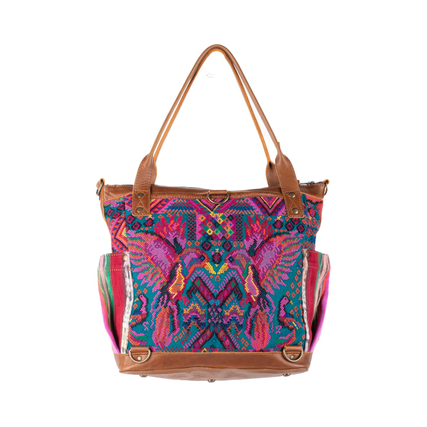 THE MEDIUM PERFECT BAG - OOAK HUIPIL - CAFE - NO. 17436