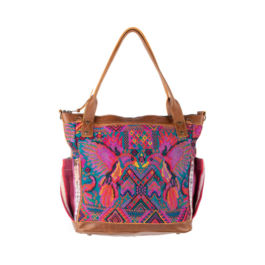 THE MEDIUM PERFECT BAG - OOAK HUIPIL - CAFE - NO. 17436