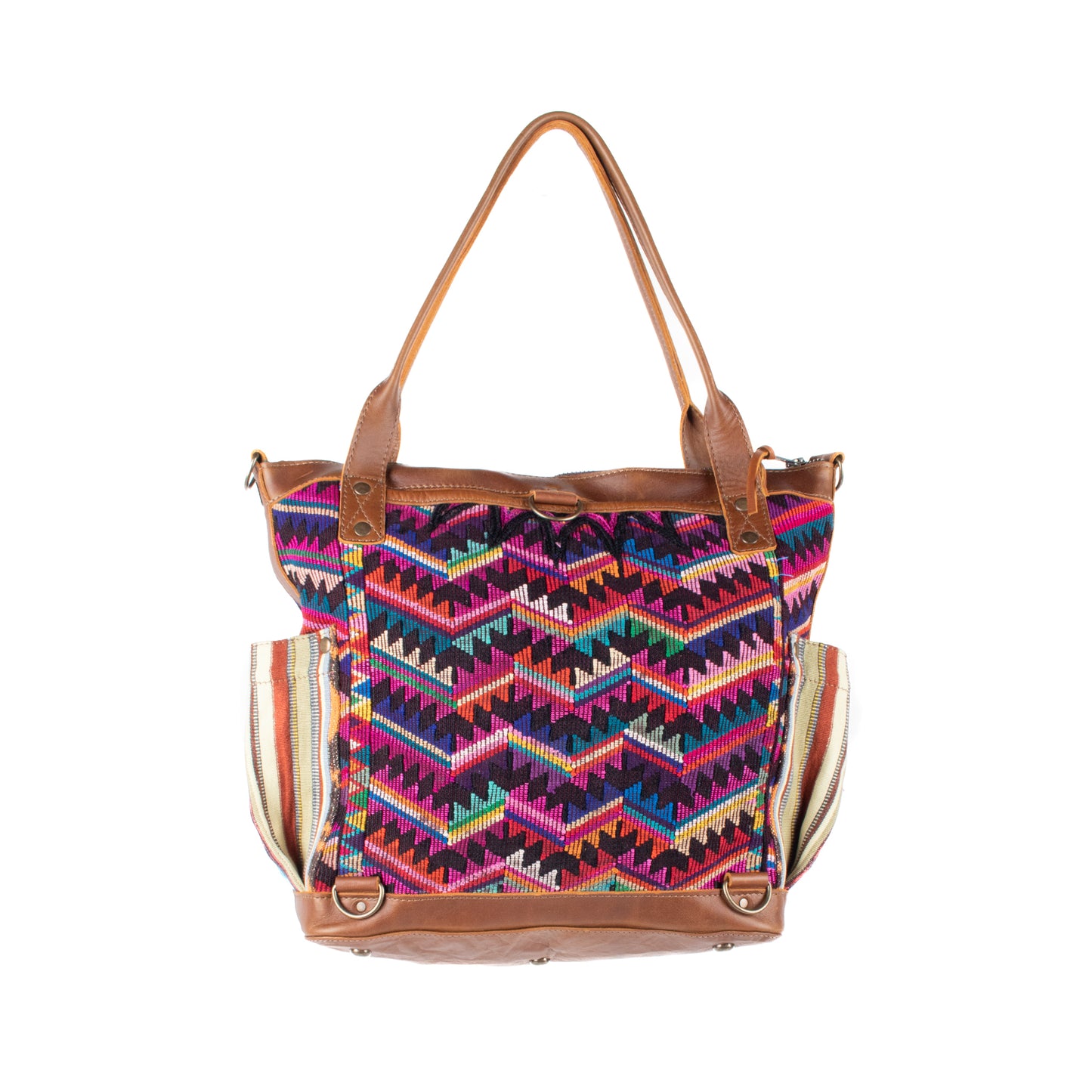 THE MEDIUM PERFECT BAG - OOAK HUIPIL - CAFE - NO. 17437