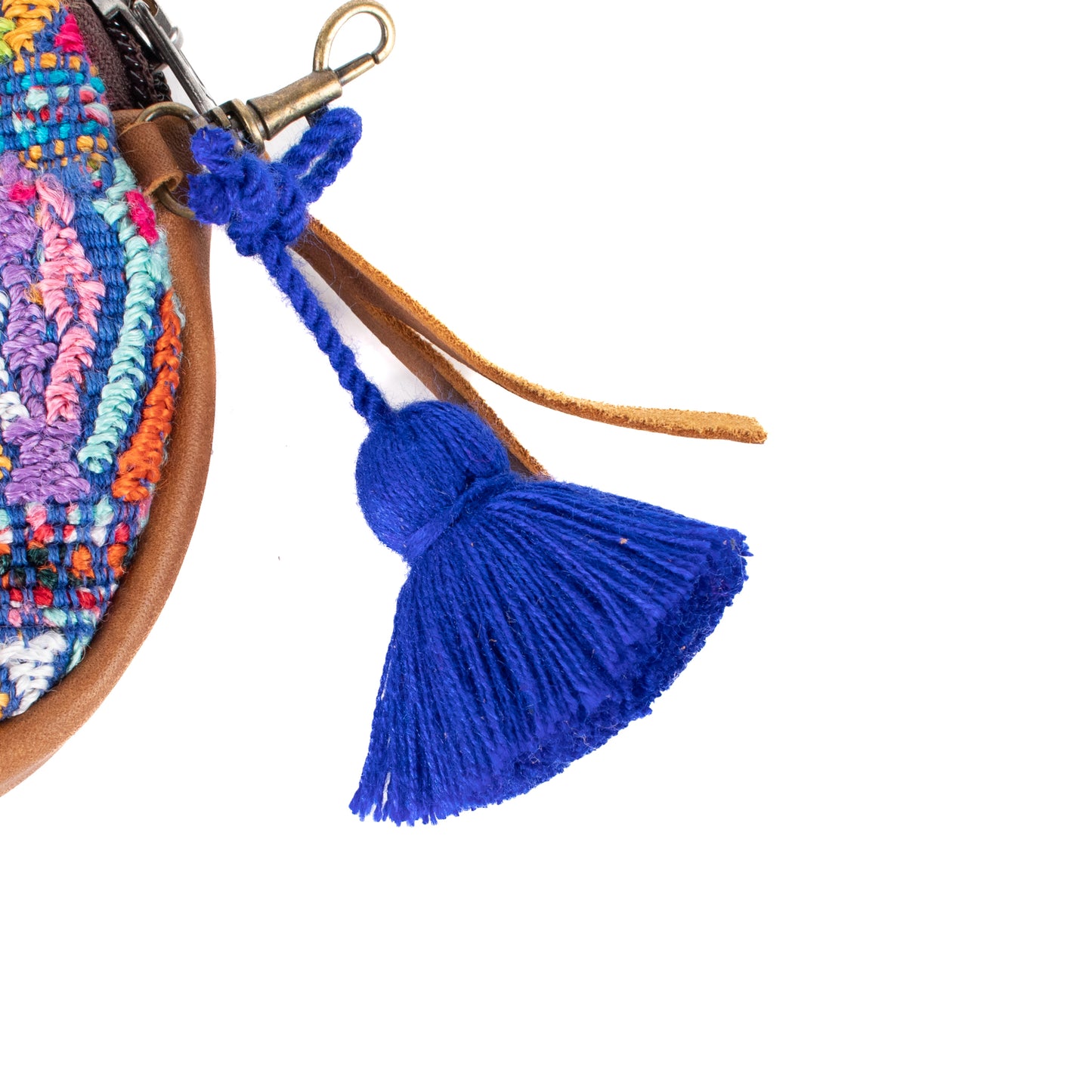 CIRCLE COIN PURSE - OOAK HUIPIL - CAFE - NO. 17505