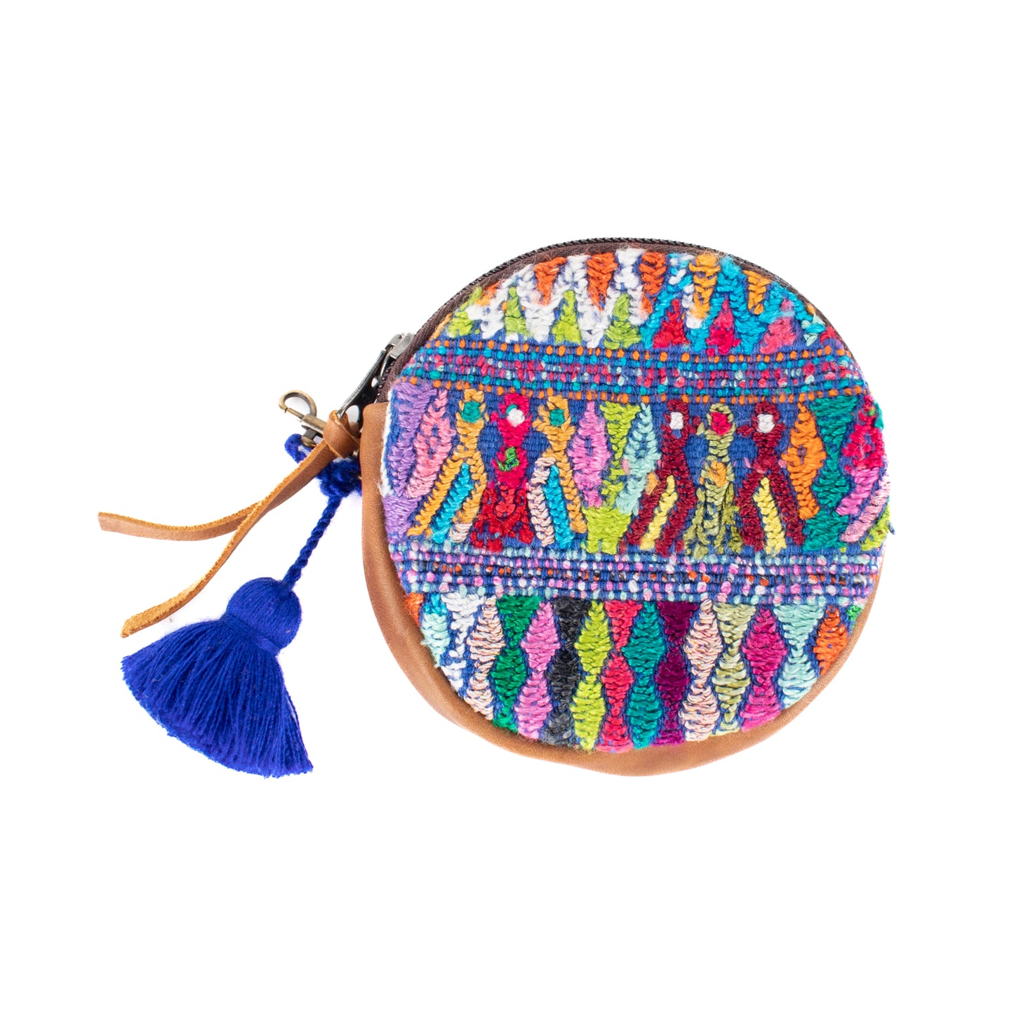 CIRCLE COIN PURSE - OOAK HUIPIL - CAFE - NO. 17505