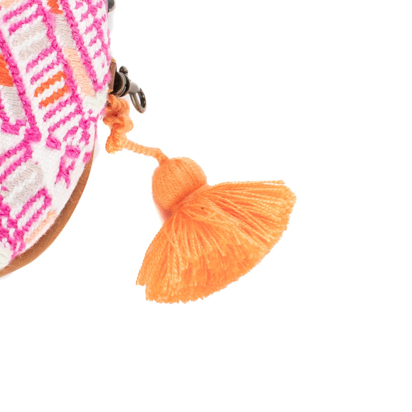 CIRCLE COIN PURSE - OOAK HUIPIL - CAFE- NO. 17508