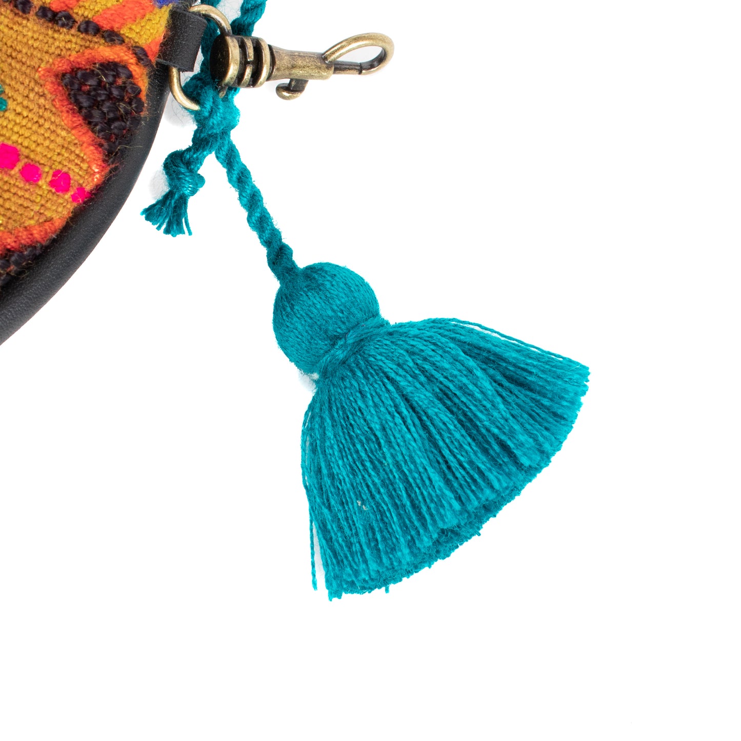 CIRCLE COIN PURSE - OOAK HUIPIL - BLACK - NO. 17524