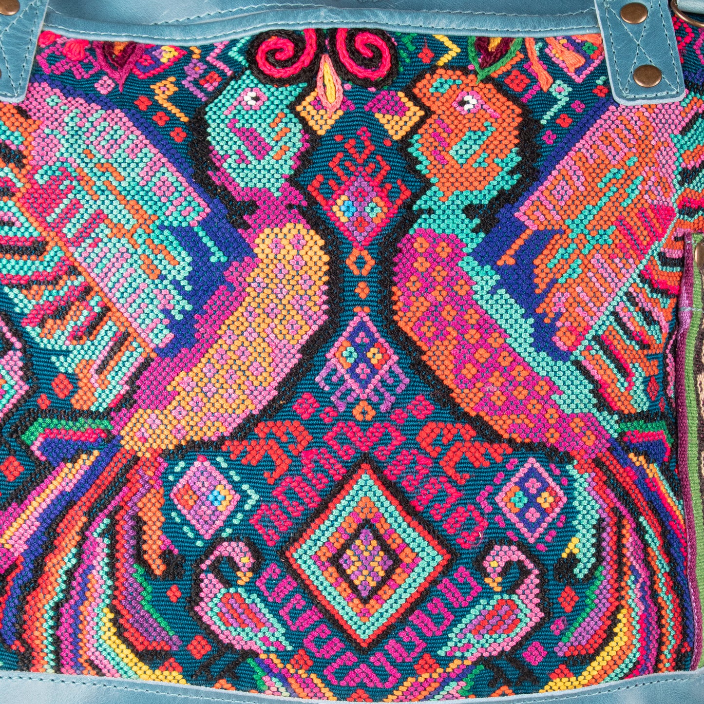 THE MEDIUM PERFECT BAG - OOAK HUIPIL - CERULEAN - NO. 17565