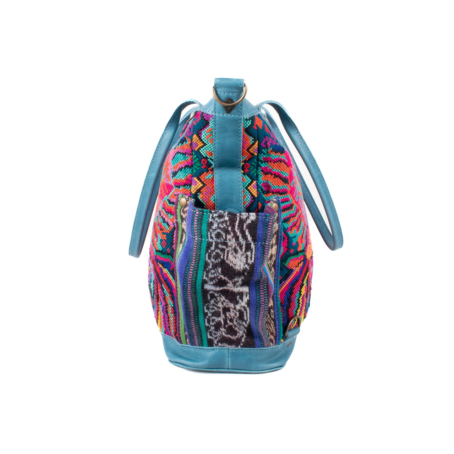 THE MEDIUM PERFECT BAG - OOAK HUIPIL - CERULEAN - NO. 17565