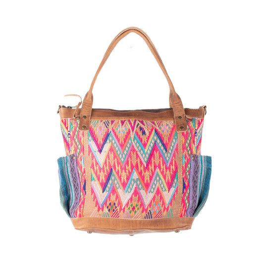 THE MEDIUM PERFECT BAG - OOAK HUIPIL - FAWN - NO. 17568