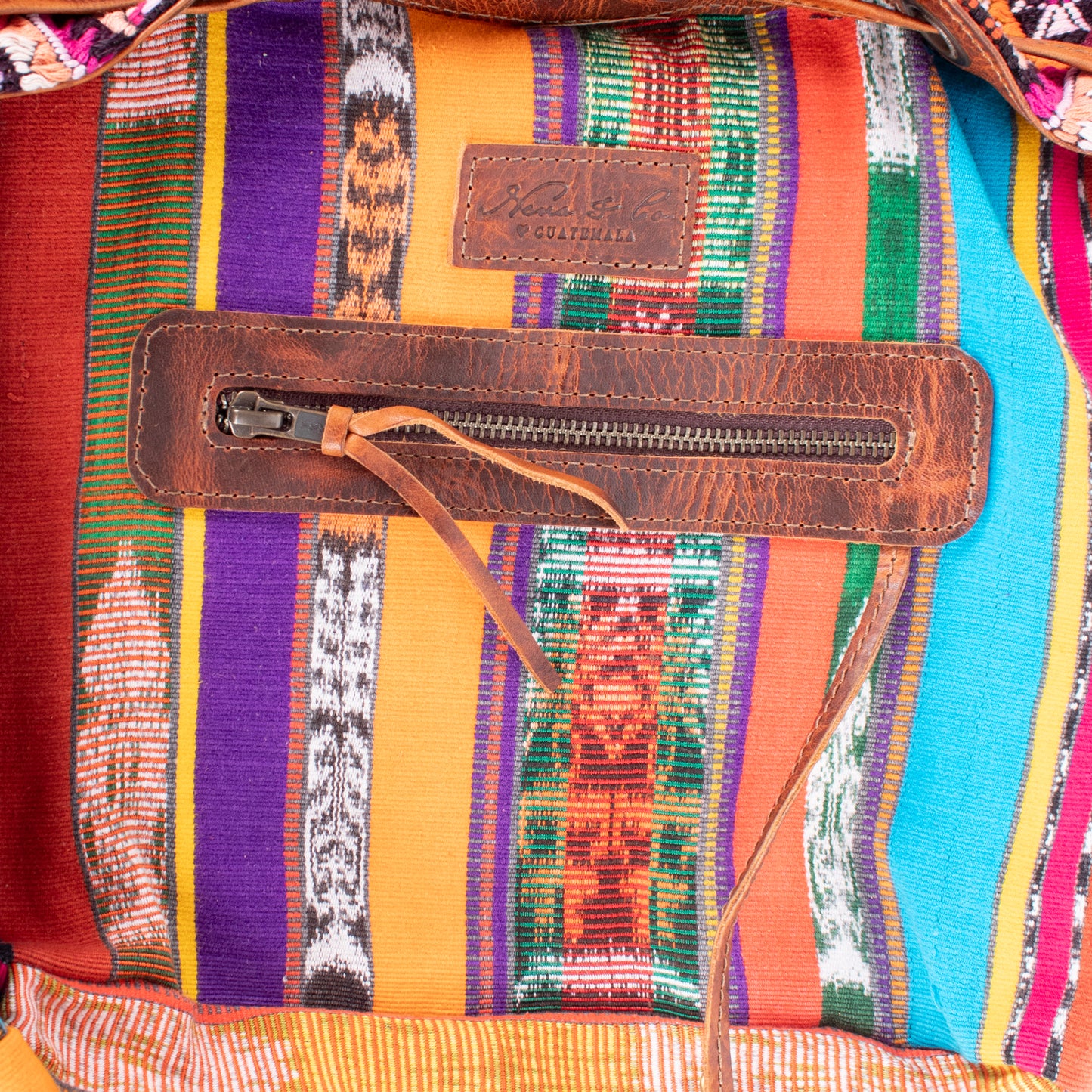 DRAWSTRING BUCKET BAG - OOAK HUIPIL - HONEY - NO. 17703