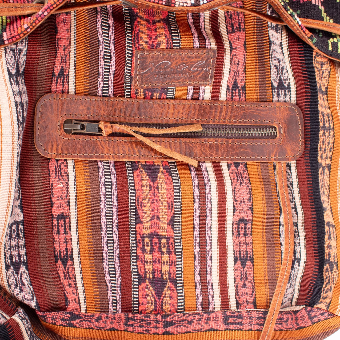 DRAWSTRING BUCKET BAG - OOAK HUIPIL - HONEY - NO. 17709