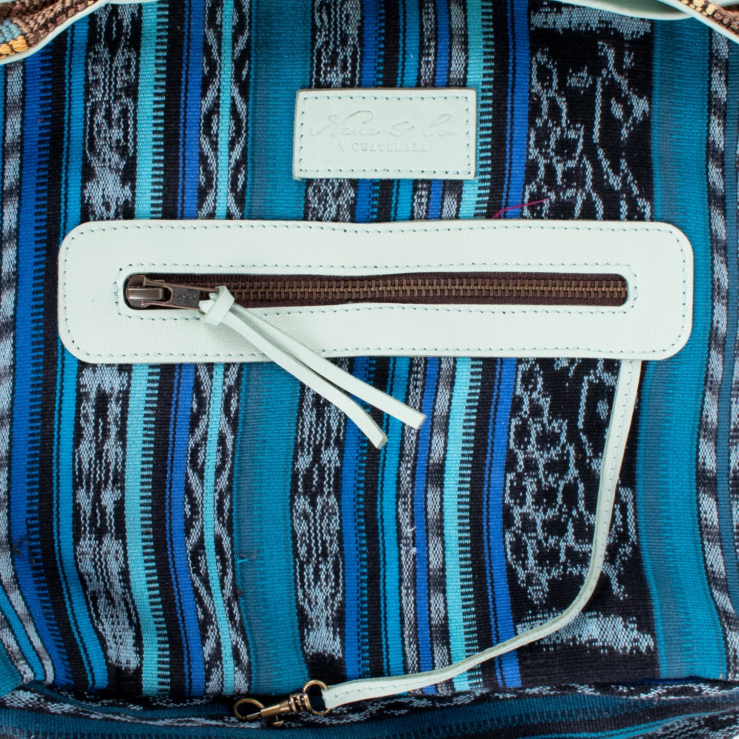 DRAWSTRING BUCKET BAG - OOAK HUIPIL - LUCITE - NO. 17864