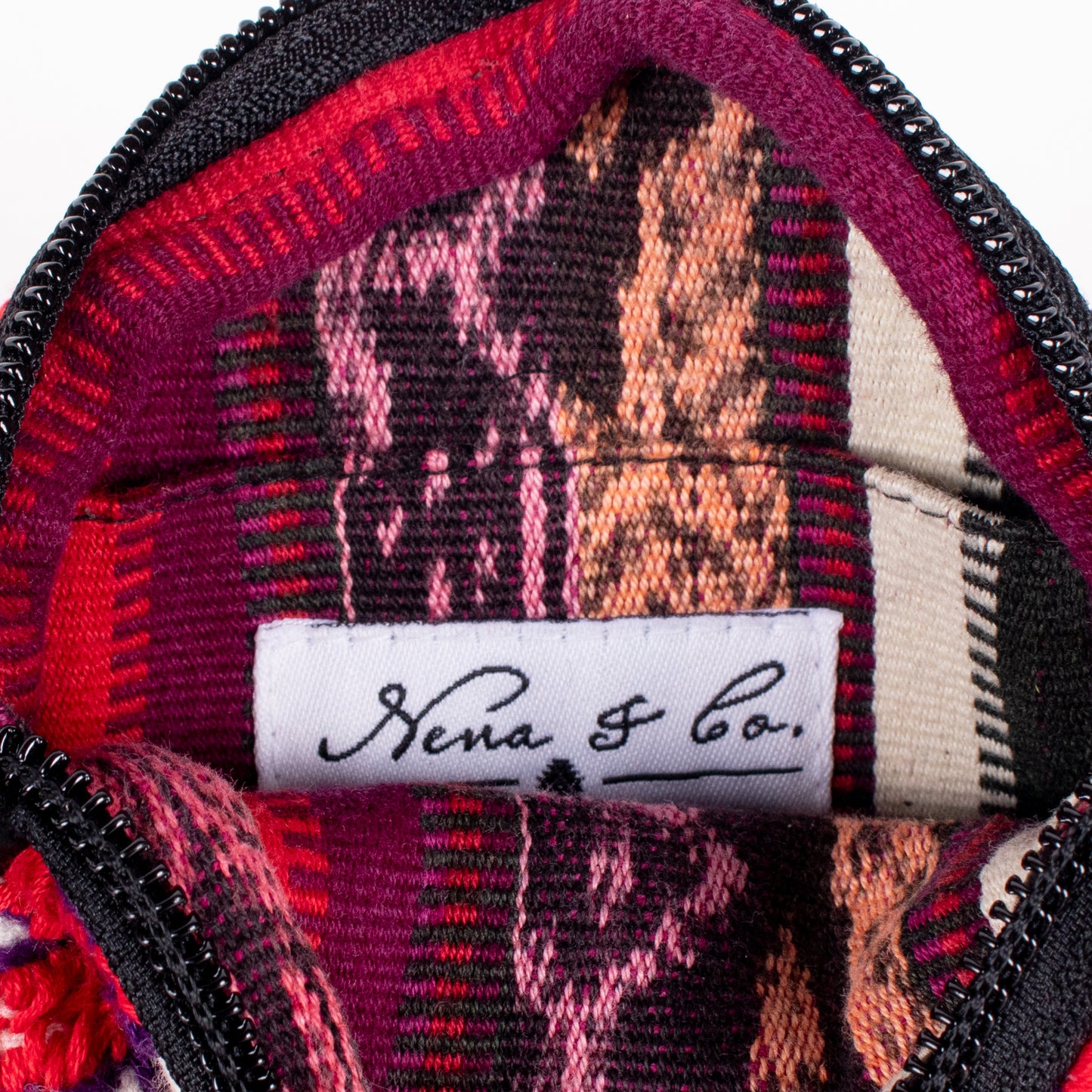 CIRCLE COIN PURSE - OTOMÍ TEXTILE - BLACK - NO. 18206