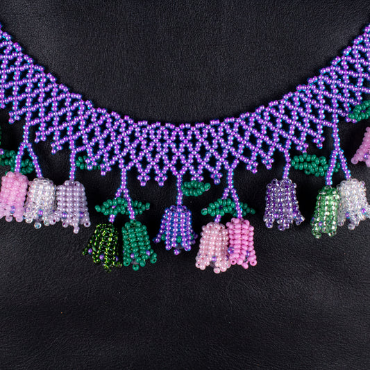 BEADED TULIPS BAG NECKLACE - NO. 18252