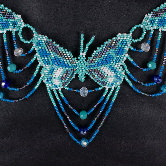 BEADED BUTTERFLY BAG NECKLACE - NO. 18270