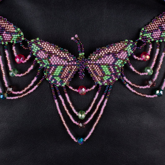 BEADED BUTTERFLY BAG NECKLACE - NO. 18275