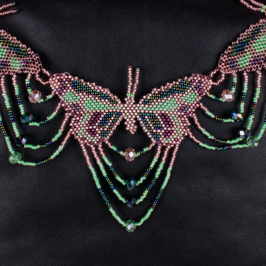 BEADED BUTTERFLY BAG NECKLACE - NO. 18277