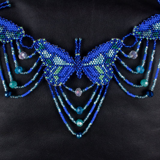 BEADED BUTTERFLY BAG NECKLACE - NO. 18279