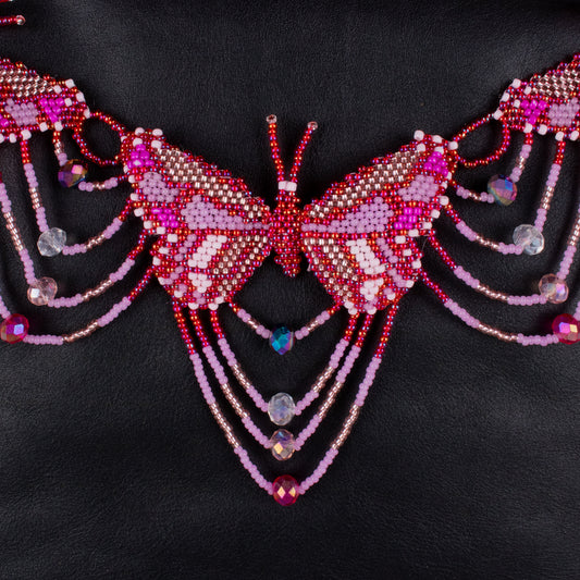 BEADED BUTTERFLY BAG NECKLACE - NO. 18281